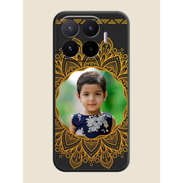 Round Image with Floral Design On Space Black Custom Soft Matte Mobile Back Cover - Xiaomi 17T 5G Round Image with Floral Design On Space Black Custom Soft Matte Mobile Back Cover - Xiaomi 17T 5G