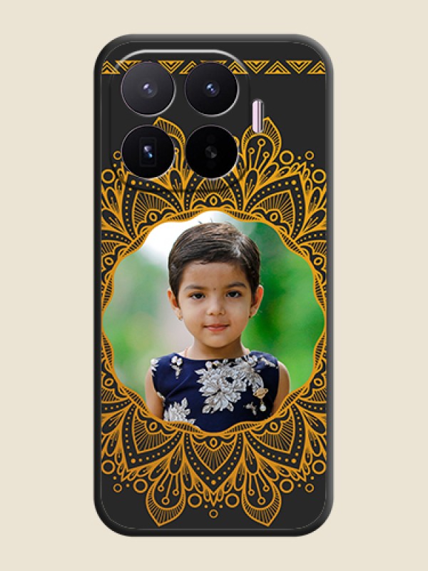 Round Image with Floral Design On Space Black Custom Soft Matte Mobile Back Cover - Xiaomi 17T 5G