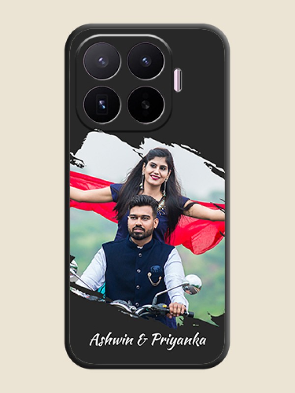 Grunge Brush Strokes on Photo On Space Black Custom Soft Matte Mobile Back Cover - Xiaomi 17T 5G