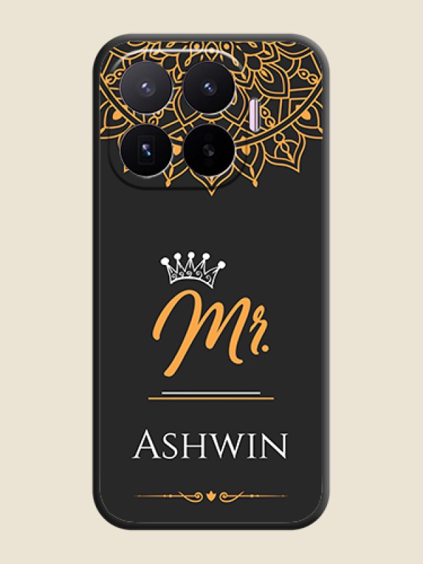 Mr Name with Floral Design On Space Black Custom Soft Matte Mobile Back Cover - Xiaomi 17T 5G