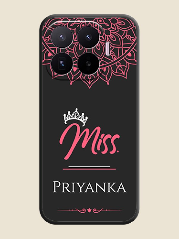 Mrs Name with Floral Design On Space Black Custom Soft Matte Mobile Back Cover - Xiaomi 17T 5G