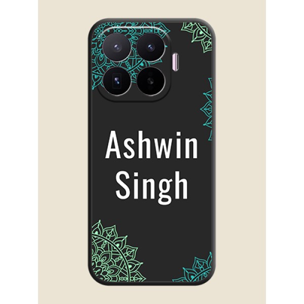 Your Name with Floral Design On Space Black Custom Soft Matte Mobile Back Cover - Xiaomi 17T 5G