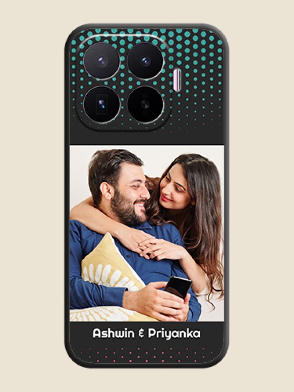 Faded Dots with Grunge Photo Frame and Text On Space Black Custom Soft Matte Mobile Back Cover - Xiaomi 17T 5G