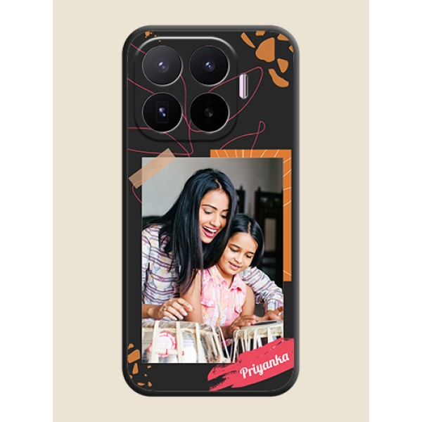 Orange Photo Frame On Space Black Custom Soft Matte Mobile Back Cover - Xiaomi 17T 5G