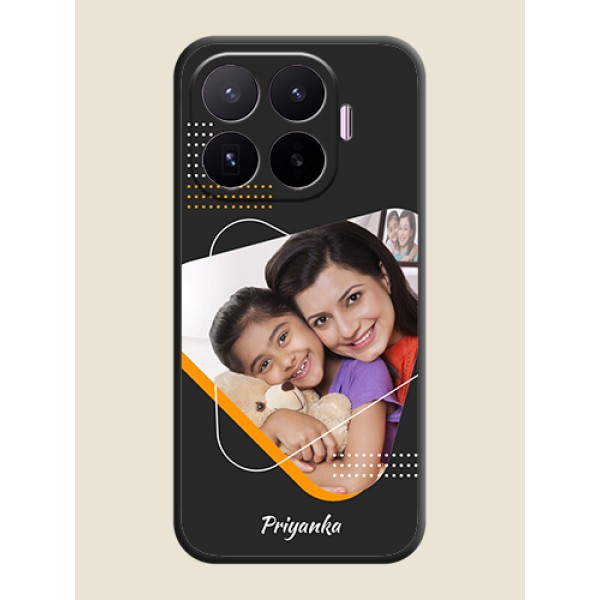Yellow Triangle on Photo On Space Black Custom Soft Matte Mobile Back Cover - Xiaomi 17T 5G Yellow Triangle on Photo On Space Black Custom Soft Matte Mobile Back Cover - Xiaomi 17T 5G