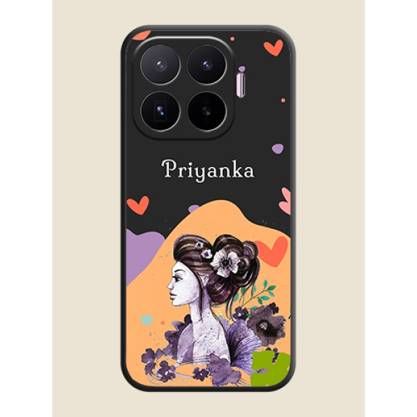 Namecase For Her With Fancy Lady Image On Space Black Custom Soft Matte Mobile Back Cover - Xiaomi 17T 5G Namecase For Her With Fancy Lady Image On Space Black Custom Soft Matte Mobile Back Cover - Xiaomi 17T 5G