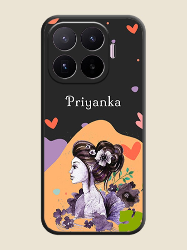 Namecase For Her With Fancy Lady Image On Space Black Custom Soft Matte Mobile Back Cover - Xiaomi 17T 5G