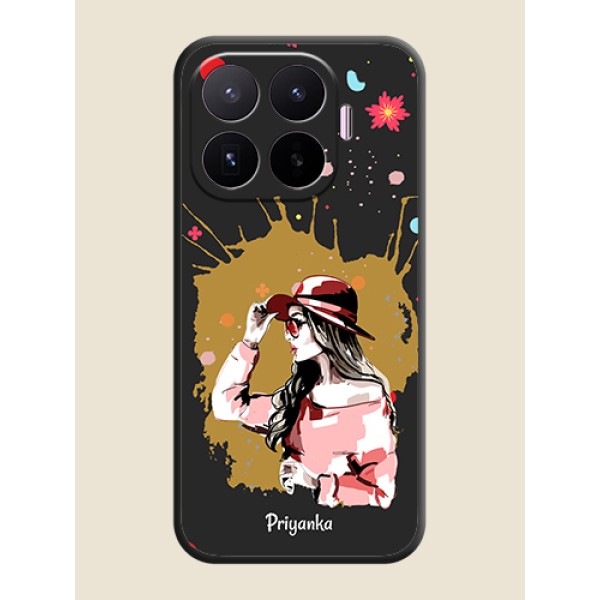 Mordern Lady With Color Splash Background With Custom Text On Space Black Custom Soft Matte Mobile Back Cover - Xiaomi 17T 5G