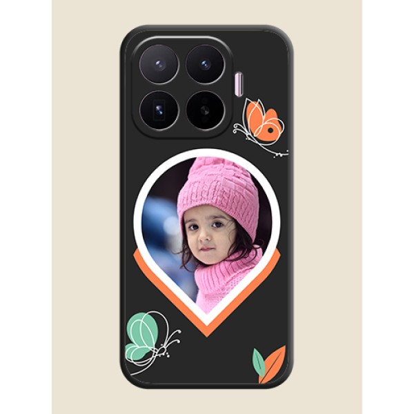 Upload Pic With Simple Butterly Design On Space Black Custom Soft Matte Mobile Back Cover - Xiaomi 17T 5G Upload Pic With Simple Butterly Design On Space Black Custom Soft Matte Mobile Back Cover - Xiaomi 17T 5G