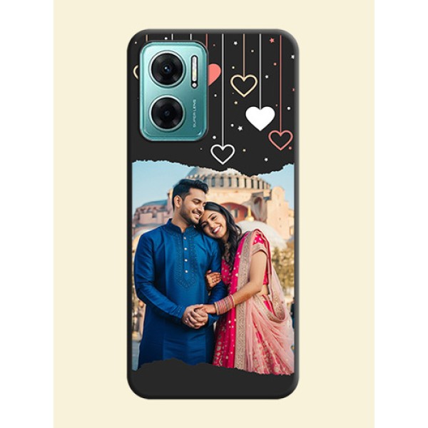 Love Hangings with Splash Wave Picture on Space Black Custom Soft Matte Phone Back Cover - Xiaomi Redmi 11 Prime 5G Love Hangings with Splash Wave Picture on Space Black Custom Soft Matte Phone Back Cover - Xiaomi Redmi 11 Prime 5G