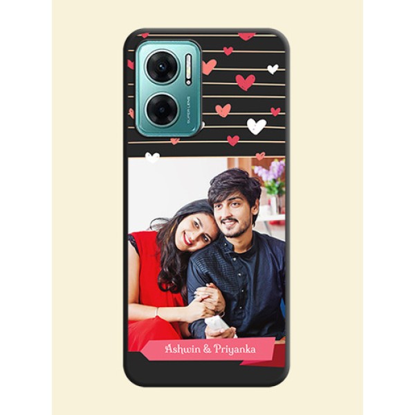 Love Pattern with Name on Pink Ribbon on Photo on Space Black Soft Matte Back Cover - Xiaomi Redmi 11 Prime 5G Love Pattern with Name on Pink Ribbon on Photo on Space Black Soft Matte Back Cover - Xiaomi Redmi 11 Prime 5G