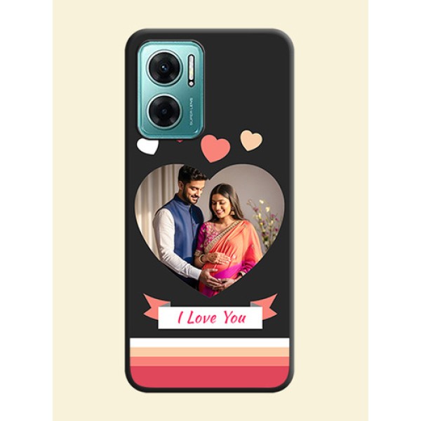 Love Shaped Photo with Colorful Stripes on Personalised Space Black Soft Matte Cases - Xiaomi Redmi 11 Prime 5G Love Shaped Photo with Colorful Stripes on Personalised Space Black Soft Matte Cases - Xiaomi Redmi 11 Prime 5G