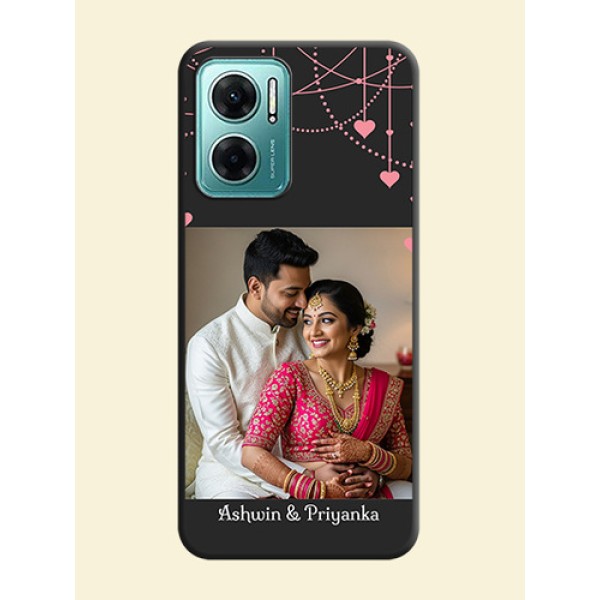 Pink Love Hangings with Text on Space Black Custom Soft Matte Back Cover - Xiaomi Redmi 11 Prime 5G Pink Love Hangings with Text on Space Black Custom Soft Matte Back Cover - Xiaomi Redmi 11 Prime 5G