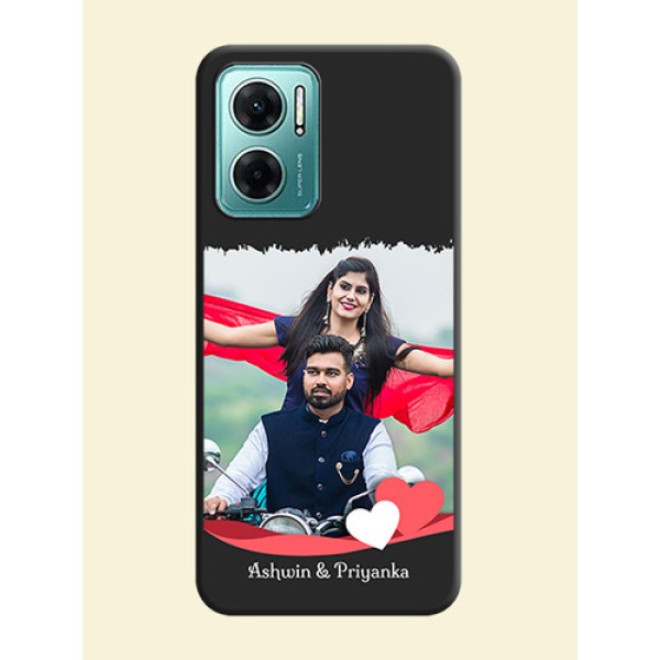 Pin Color Love Shaped Ribbon Design with Text on Space Black Custom Soft Matte Phone Back Cover - Xiaomi Redmi 11 Prime 5G Pin Color Love Shaped Ribbon Design with Text on Space Black Custom Soft Matte Phone Back Cover - Xiaomi Redmi 11 Prime 5G