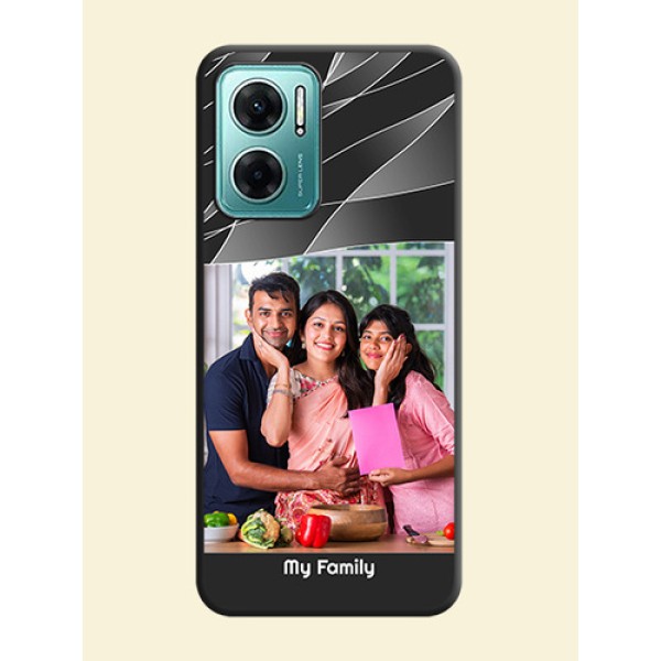 Mixed Wave Lines on Photo on Space Black Soft Matte Mobile Cover - Xiaomi Redmi 11 Prime 5G Mixed Wave Lines on Photo on Space Black Soft Matte Mobile Cover - Xiaomi Redmi 11 Prime 5G
