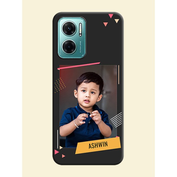 Photo Frame with Triangle Small Dots on Photo on Space Black Soft Matte Back Cover - Xiaomi Redmi 11 Prime 5G Photo Frame with Triangle Small Dots on Photo on Space Black Soft Matte Back Cover - Xiaomi Redmi 11 Prime 5G
