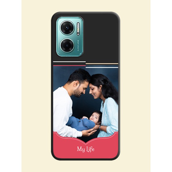 Classic Plain Design with Name on Photo on Space Black Soft Matte Phone Cover - Xiaomi Redmi 11 Prime 5G Classic Plain Design with Name on Photo on Space Black Soft Matte Phone Cover - Xiaomi Redmi 11 Prime 5G
