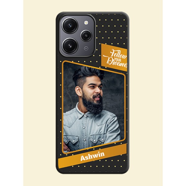 Follow Your Dreams with White Dots on Space Black Custom Soft Matte Phone Cases - Redmi 12 4G Follow Your Dreams with White Dots on Space Black Custom Soft Matte Phone Cases - Redmi 12 4G