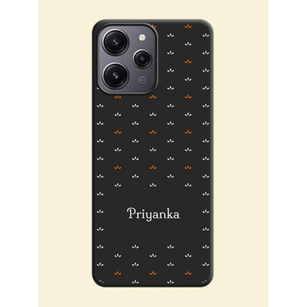 Simple Pattern With Custom Text On Space Black Personalized Soft Matte Phone Covers - Redmi 12 4G Simple Pattern With Custom Text On Space Black Personalized Soft Matte Phone Covers - Redmi 12 4G