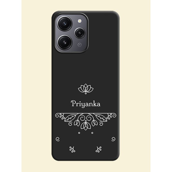 Lotus Garden Custom Text On Space Black Personalized Soft Matte Phone Covers - Redmi 12 4G Lotus Garden Custom Text On Space Black Personalized Soft Matte Phone Covers - Redmi 12 4G