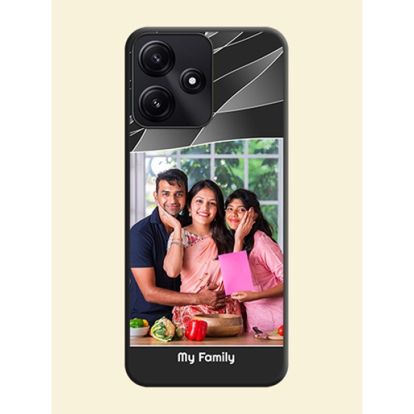 Mixed Wave Lines - Photo on Space Black Soft Matte Mobile Cover - Redmi 12 5G Mixed Wave Lines - Photo on Space Black Soft Matte Mobile Cover - Redmi 12 5G