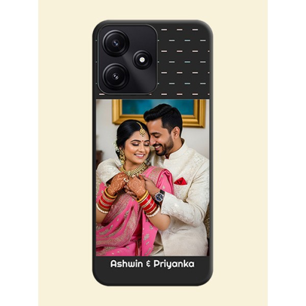 Line Pattern Design with Text on Space Black Custom Soft Matte Phone Back Cover - Redmi 12 5G Line Pattern Design with Text on Space Black Custom Soft Matte Phone Back Cover - Redmi 12 5G