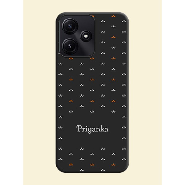Simple Pattern With Custom Text On Space Black Personalized Soft Matte Phone Covers - Redmi 12 5G Simple Pattern With Custom Text On Space Black Personalized Soft Matte Phone Covers - Redmi 12 5G