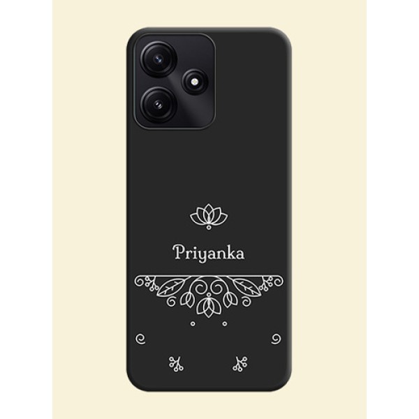 Lotus Garden Custom Text On Space Black Personalized Soft Matte Phone Covers - Redmi 12 5G Lotus Garden Custom Text On Space Black Personalized Soft Matte Phone Covers - Redmi 12 5G