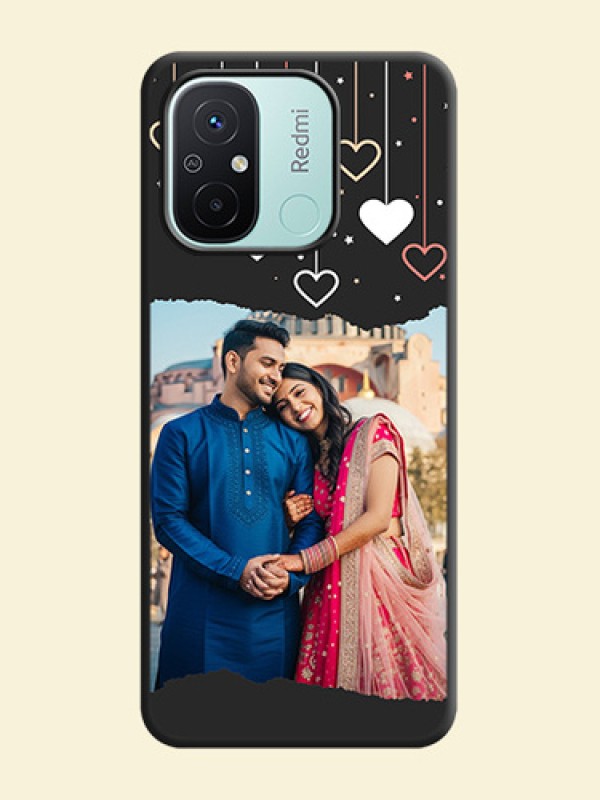 Love Hangings with Splash Wave Picture on Space Black Custom Soft Matte Phone Back Cover - Redmi 12c
