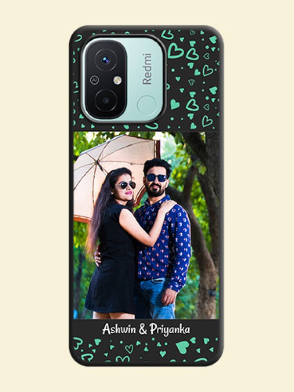 Sea Green Indefinite Love Pattern on Photo on Space Black Soft Matte Mobile Cover - Redmi 12c