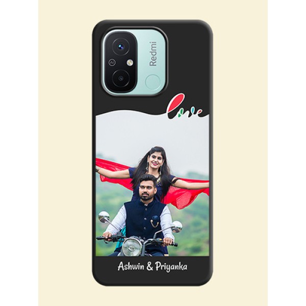 Fall in Love Pattern with Picture on Photo on Space Black Soft Matte Mobile Case - Redmi 12c Fall in Love Pattern with Picture on Photo on Space Black Soft Matte Mobile Case - Redmi 12c