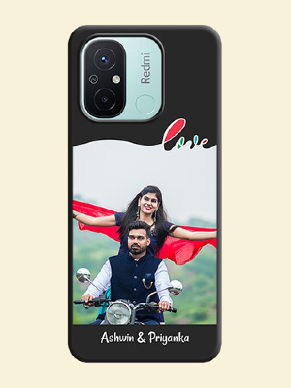 Fall in Love Pattern with Picture on Photo on Space Black Soft Matte Mobile Case - Redmi 12c