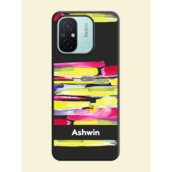 Brush Coloured on Space Black Personalized Soft Matte Phone Covers - Redmi 12c Brush Coloured on Space Black Personalized Soft Matte Phone Covers - Redmi 12c