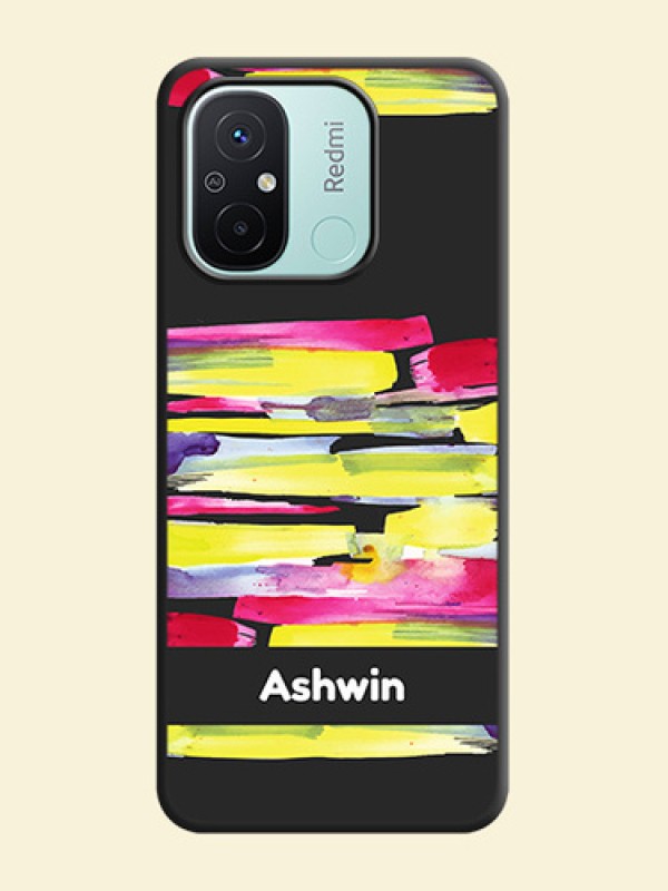 Brush Coloured on Space Black Personalized Soft Matte Phone Covers - Redmi 12c