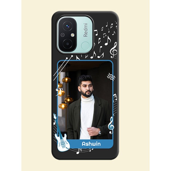 Musical Theme Design with Text on Photo on Space Black Soft Matte Mobile Case - Redmi 12c Musical Theme Design with Text on Photo on Space Black Soft Matte Mobile Case - Redmi 12c