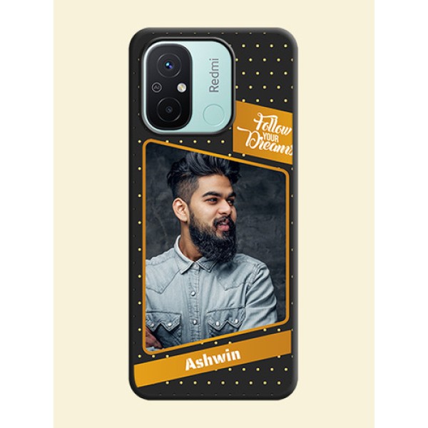 Follow Your Dreams with White Dots on Space Black Custom Soft Matte Phone Cases - Redmi 12c Follow Your Dreams with White Dots on Space Black Custom Soft Matte Phone Cases - Redmi 12c