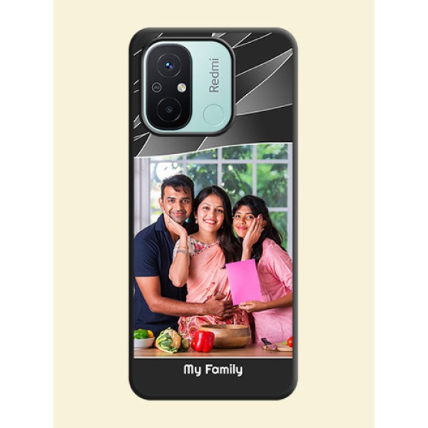Mixed Wave Lines on Photo on Space Black Soft Matte Mobile Cover - Redmi 12c Mixed Wave Lines on Photo on Space Black Soft Matte Mobile Cover - Redmi 12c