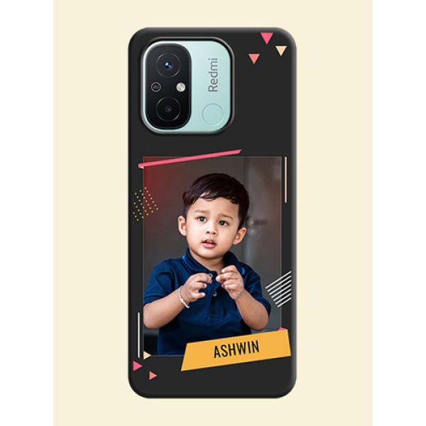 Photo Frame with Triangle Small Dots on Photo on Space Black Soft Matte Back Cover - Redmi 12c Photo Frame with Triangle Small Dots on Photo on Space Black Soft Matte Back Cover - Redmi 12c