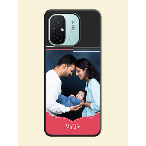 Classic Plain Design with Name on Photo on Space Black Soft Matte Phone Cover - Redmi 12c Classic Plain Design with Name on Photo on Space Black Soft Matte Phone Cover - Redmi 12c