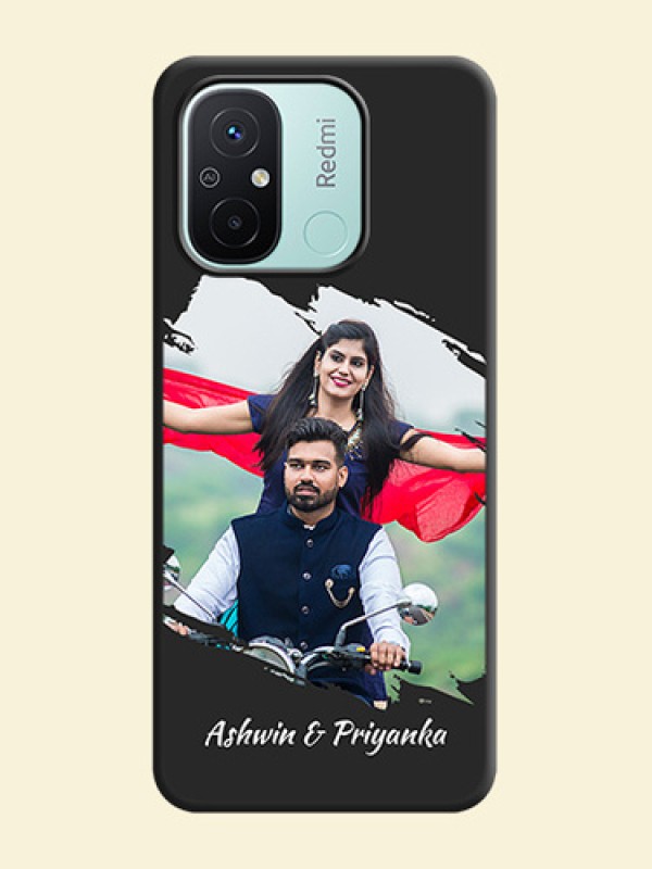 Grunge Brush Strokes on Photo on Space Black Soft Matte Back Cover - Redmi 12c