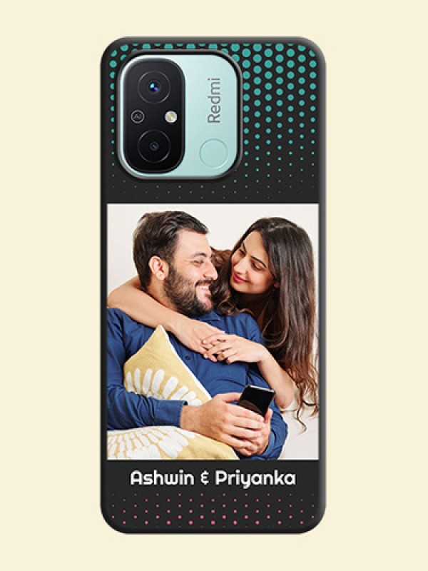 Faded Dots with Grunge Photo Frame and Text on Space Black Custom Soft Matte Phone Cases - Redmi 12c