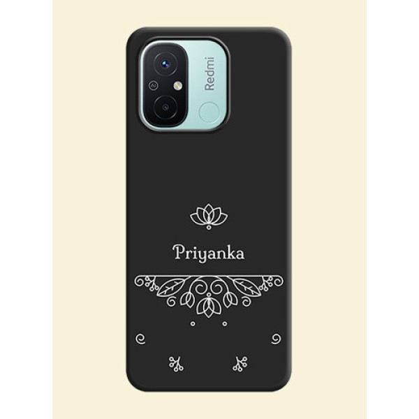 Lotus Garden Custom Text On Space Black Personalized Soft Matte Phone Covers -Xiaomi Redmi 12C Lotus Garden Custom Text On Space Black Personalized Soft Matte Phone Covers -Xiaomi Redmi 12C