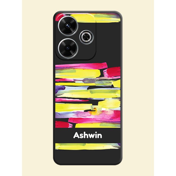 Brush Coloured On Space Black Custom Soft Matte Mobile Back Cover - Xiaomi Redmi 13 5G Brush Coloured On Space Black Custom Soft Matte Mobile Back Cover - Xiaomi Redmi 13 5G