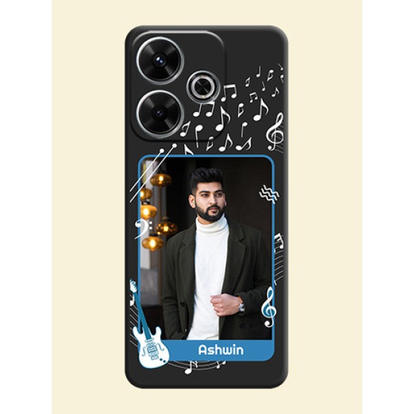 Musical Theme Design with Text on Photo On Space Black Custom Soft Matte Mobile Back Cover - Xiaomi Redmi 13 5G Musical Theme Design with Text on Photo On Space Black Custom Soft Matte Mobile Back Cover - Xiaomi Redmi 13 5G