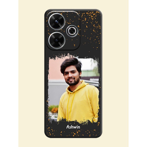 Spray Free Design on Photo On Space Black Custom Soft Matte Mobile Back Cover - Xiaomi Redmi 13 5G Spray Free Design on Photo On Space Black Custom Soft Matte Mobile Back Cover - Xiaomi Redmi 13 5G
