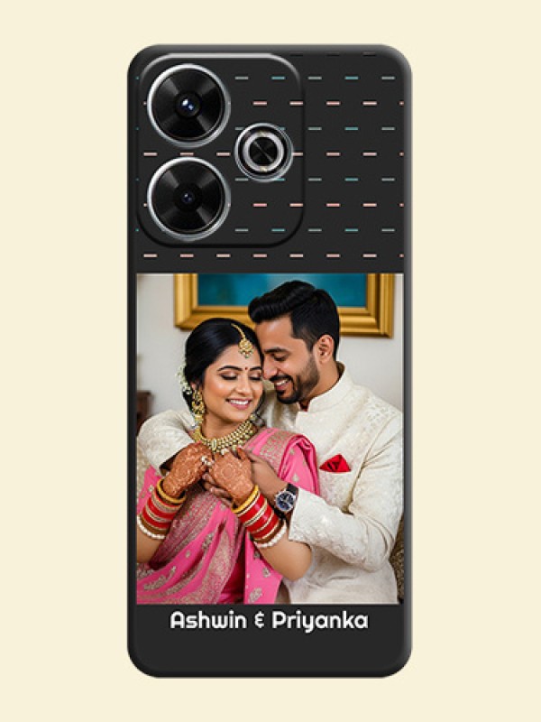 Line Pattern Design with Text On Space Black Custom Soft Matte Mobile Back Cover - Xiaomi Redmi 13 5G