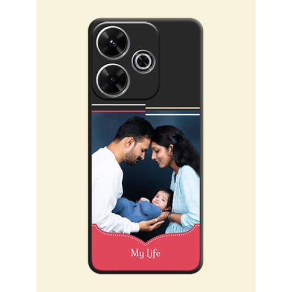 Classic Plain Design with Name On Space Black Custom Soft Matte Mobile Back Cover - Xiaomi Redmi 13 5G Classic Plain Design with Name On Space Black Custom Soft Matte Mobile Back Cover - Xiaomi Redmi 13 5G