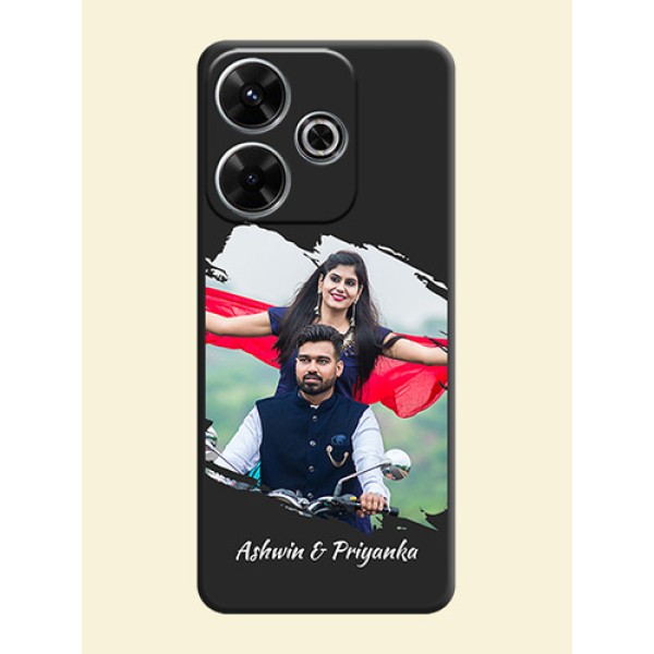 Grunge Brush Strokes on Photo On Space Black Custom Soft Matte Mobile Back Cover - Xiaomi Redmi 13 5G Grunge Brush Strokes on Photo On Space Black Custom Soft Matte Mobile Back Cover - Xiaomi Redmi 13 5G