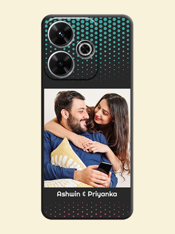 Faded Dots with Grunge Photo Frame and Text On Space Black Custom Soft Matte Mobile Back Cover - Xiaomi Redmi 13 5G
