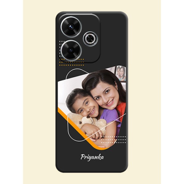 Yellow Triangle on Photo On Space Black Custom Soft Matte Mobile Back Cover - Xiaomi Redmi 13 5G